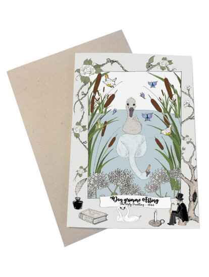 wenskaart mouse &amp; pen - het lelijke eendje