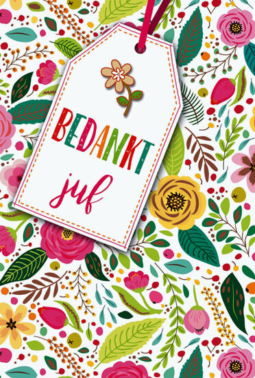 wenskaart - bedankt juf - bloemen - 2
