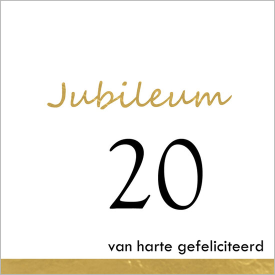 20 jaar - jubileum wenskaart - van harte gefeliciteerd