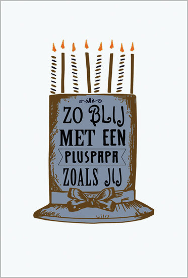 vaderdagkaart - zo blij met een pluspapa zoals jij - taart met kaarsjes