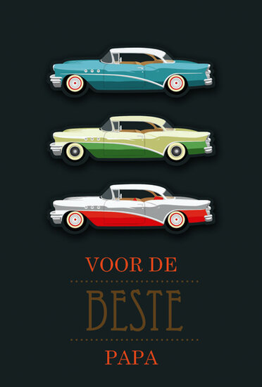 vaderdagkaart - voor de beste papa - auto&#039;s