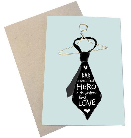 vaderdagkaart mouse &amp; pen - dad a son&#039;s first hero a daugther&#039;s first love