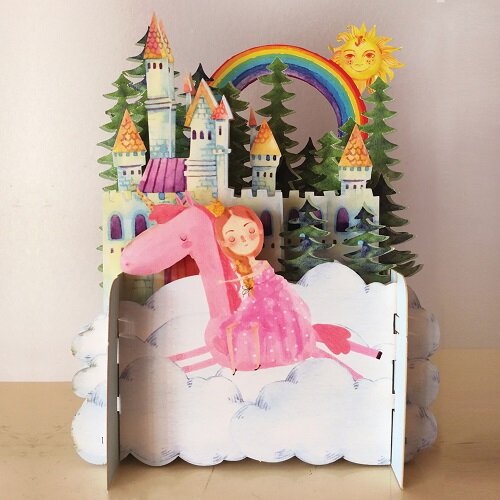 3d pop up kinderkaart - prinses