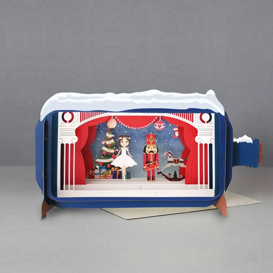 3D pop up kerstkaart - message in a bottle - de notenkraker
