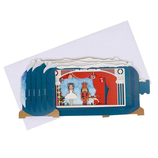 3D pop up kerstkaart - message in a bottle - de notenkraker