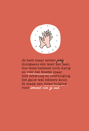 verjaardagskaart vers op de kaart - iemand van zo oud