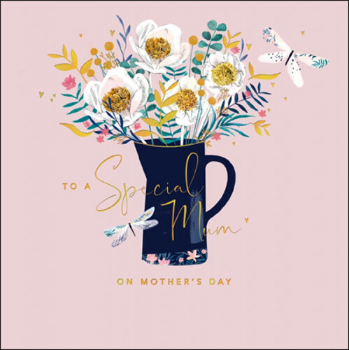 moederdagkaart woodmansterne - to a special mum - bloemen in vaas