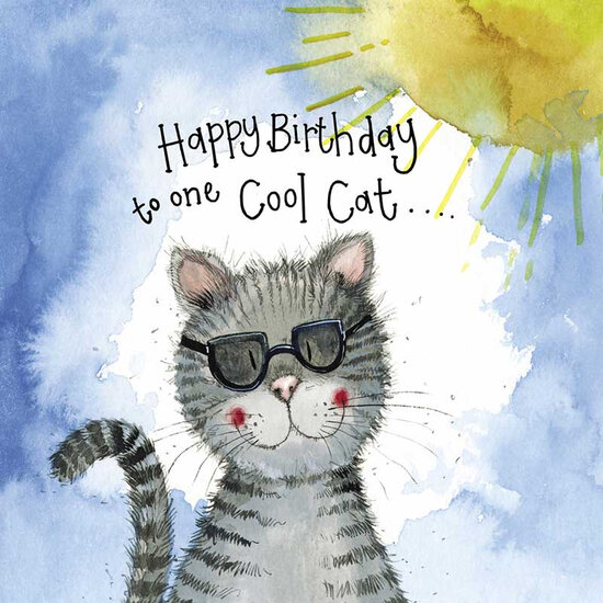 verjaardagskaart alex clark - happy birthday to one cool cat - kat