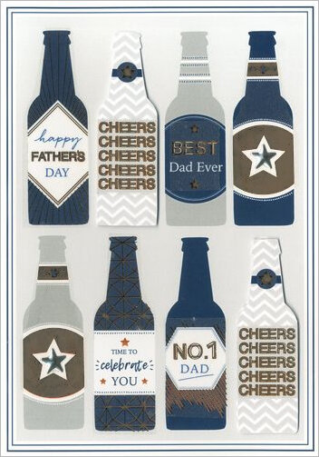 vaderdagkaart - happy father&#039;s day - bierflesjes