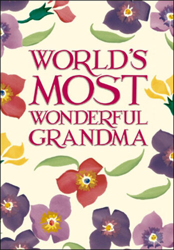 wenskaart woodmansterne - world&#039;s most wonderful grandma - bloemen