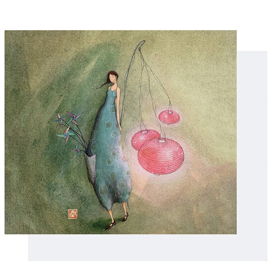 wenskaart - gaelle boissonnard - lampionnen