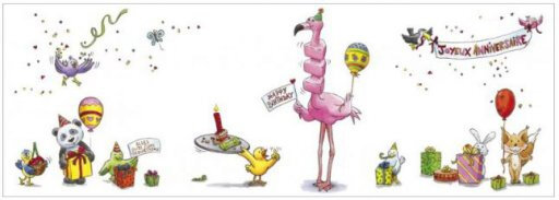 uitklapbare verjaardagskaart cache-cache - happy birthday - dieren en taart