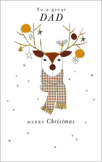 kerstkaart second nature  - to a great dad, merry christmas - hert