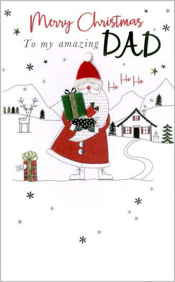 kerstkaart second nature  - merry christmas to my amazing dad - kerstman