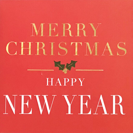 8 kerstkaartjes x-mas typo - merry christmas happy new year