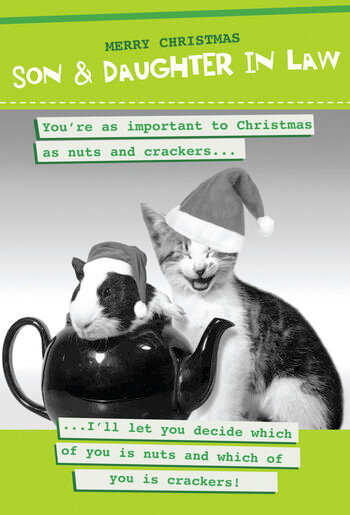 grappige grote kerstkaart second nature - merry christmas son &amp; daughter in law