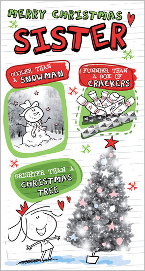grappige grote kerstkaart second nature - Merry Christmas sister