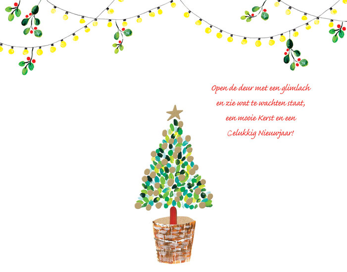 luxe kerstkaart christmas fever - gelukkig nieuwjaar - deur