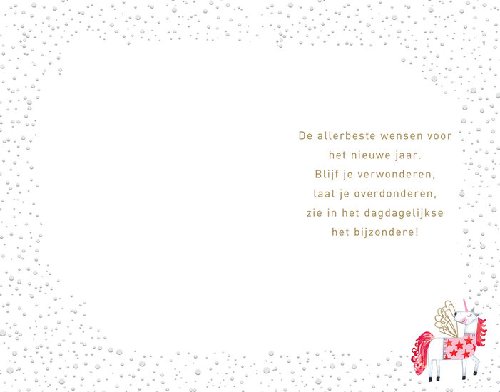 luxe kerstkaart christmas fever - magische kerstdagen gewenst - eenhoorn