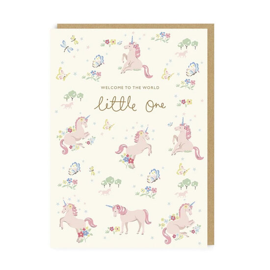 geboortekaartje ohh deer - welcome to the world little one - eenhoorn