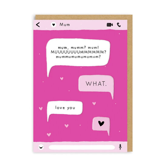 wenskaart ohh deer - mum, mumm? love you