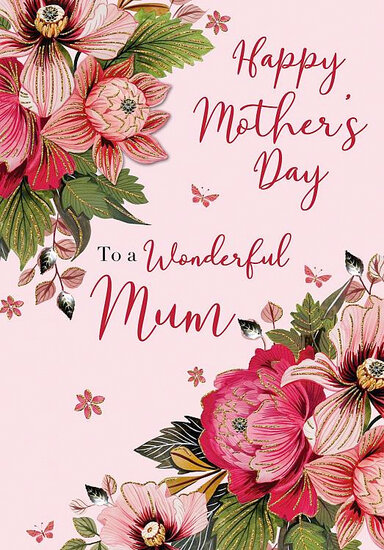 grote luxe moederdagkaart A4 - happy mother&#039;s day to a wonderful mum