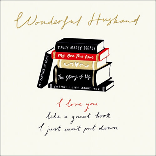 luxe valentijnskaart woodmansterne - husband I love you like a great book I can&#039;t put down