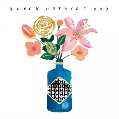 moederdagkaart woodmansterne - happy mother&#039;s day - vaas met bloemen