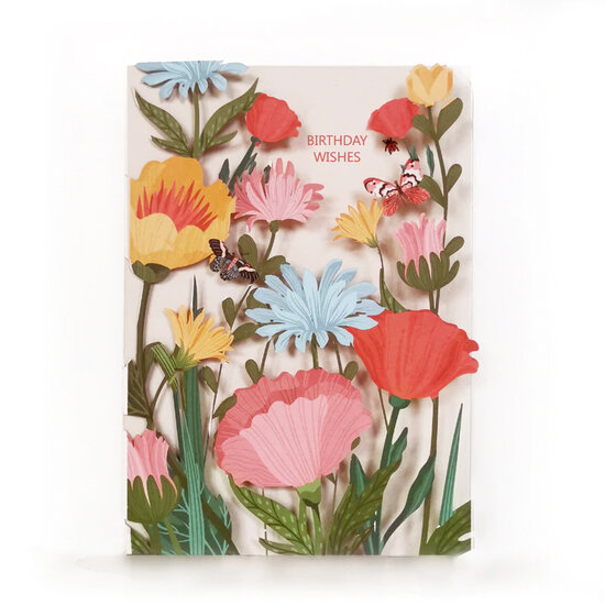 lasergesneden verjaardagskaart blossom - birthday wishes - bloemen