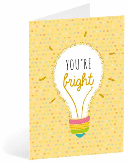 wenskaart busquets - you&#039;re bright - lampje