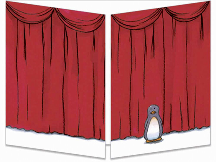 uitklapbare wenskaart cache-cache - pinguin - happy birthday