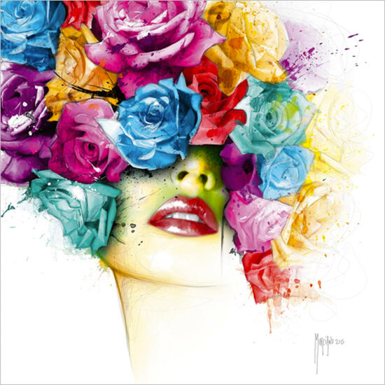 vierkante ansichtkaart met envelop patrice murciano - la vie en rose