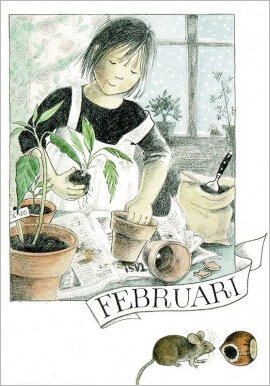 ansichtkaart maanden Lena Anderson - februari