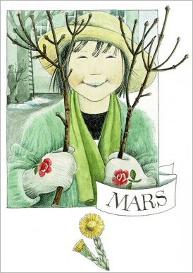 ansichtkaart maanden Lena Anderson - maart