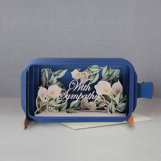 3D pop up wenskaart - message in a bottle - with sympathy