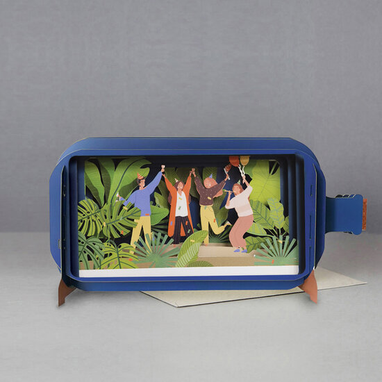 3D pop up wenskaart - message in a bottle - feest