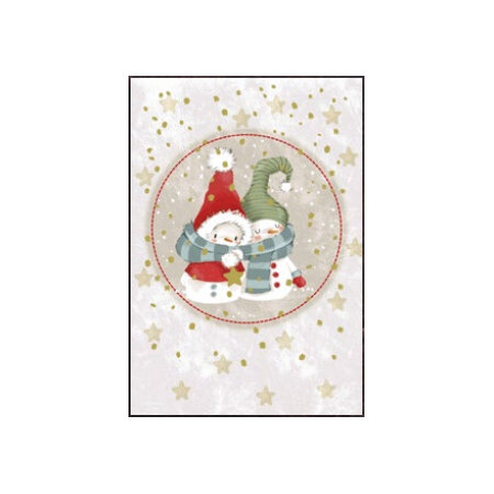 6 kleine kerstkaarten busquets - sneeuwpoppen