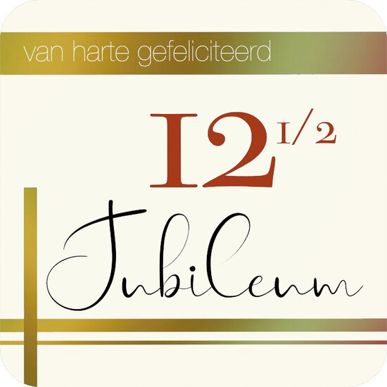 vierkante ansichtkaart met envelop - 12 1/2 jubileum