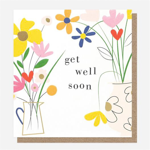 beterschapskaart caroline gardner - get well soon - bloemen