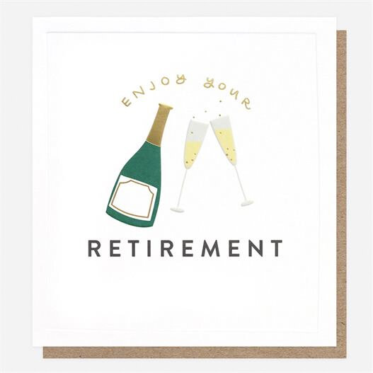 grote pensioenkaart caroline gardner - enjoy your retirement - champagne
