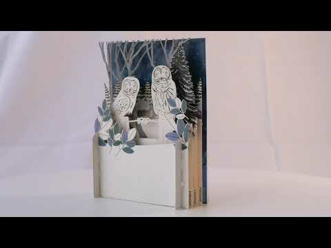 3d pop-up wenskaart miniature greetings - schaatsen in de sneeuw