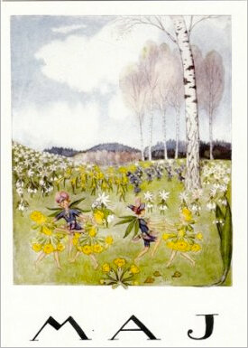 ansichtkaart Elsa Beskow maanden - mei