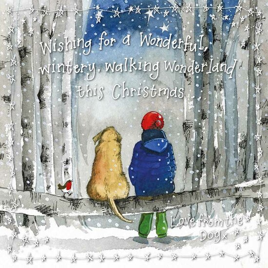 kerstkaart alex clark - wishing you a wonderful, wintery, walking wonderland this Christmas