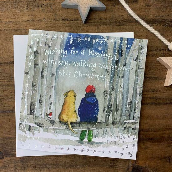 kerstkaart alex clark - wishing you a wonderful, wintery, walking wonderland this Christmas