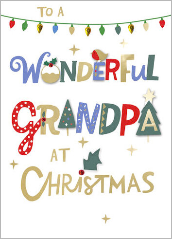 kerstkaart second nature - to a wonderful grandpa at Christmas