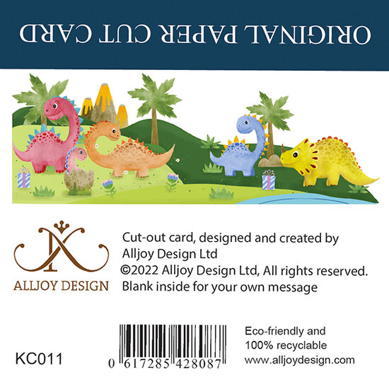 lasergesneden verjaardagskaart - have a rawsome birthday - dino&#039;s