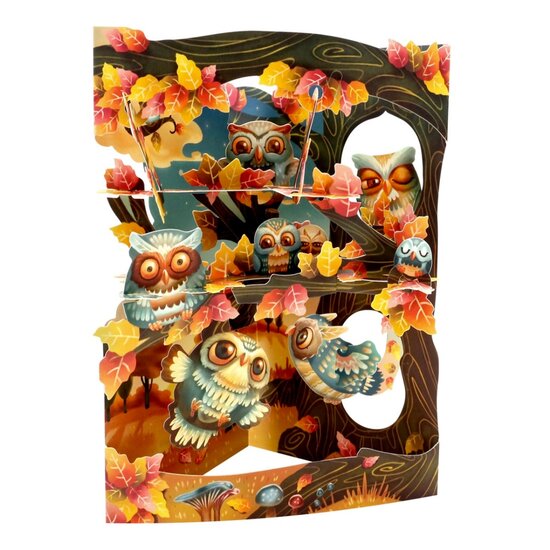 3D kaart - swing cards - uilen