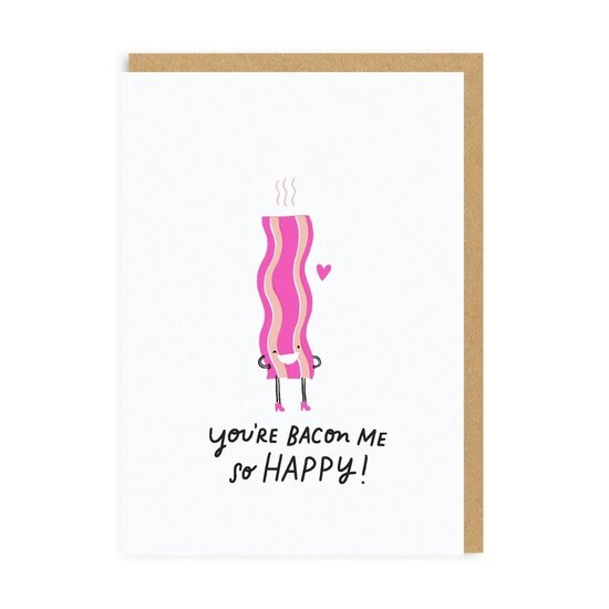 wenskaart ohh deer - you&rsquo;re bacon me so happy!