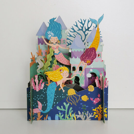3d pop up kinderkaart - zeemeermin