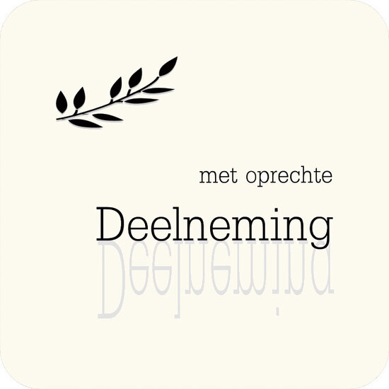 vierkante ansichtkaart met envelop - met oprechte deelneming